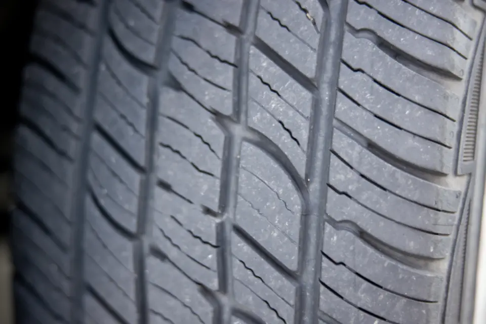 Close view of car tire tread
