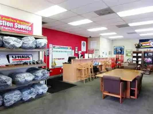 Moving boxes and supplies inside the U-Haul counter area